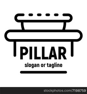 Pillar logo. Outline pillar vector logo for web design isolated on white background. Pillar logo, outline style