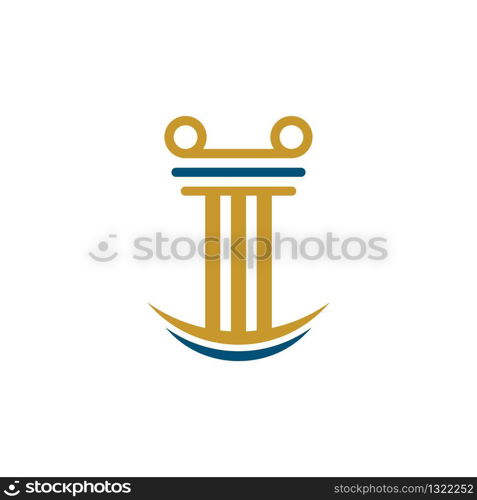 Pillar logo template vector icon illustration design