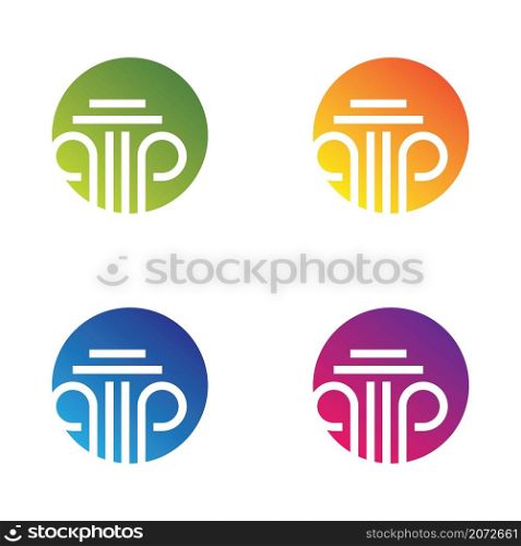 Pillar logo template vector icon set