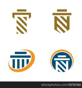 Pillar logo template vector icon set design
