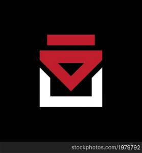 Pillar logo with red envelope vector icon design
