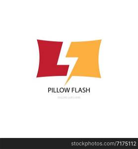 pillow and flash logo vector