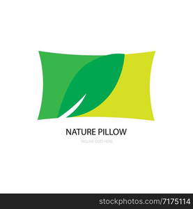 pillow and leaf logo vector