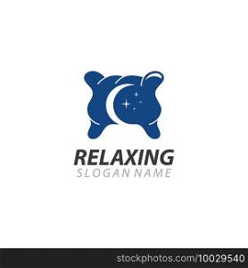 Pillow Relaxing logo business vector illustration design template