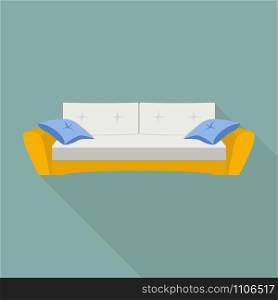 Pillow sofa icon. Flat illustration of pillow sofa vector icon for web design. Pillow sofa icon, flat style