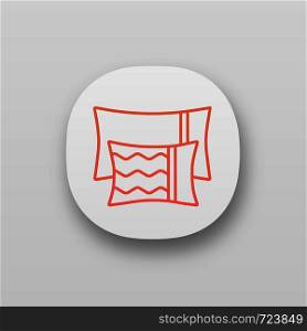 Pillows app icon. UI/UX user interface. Cushions. Bedding. Web or mobile application. Vector isolated illustration. Pillows app icon