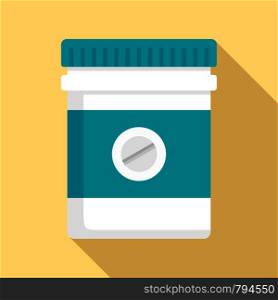 Pills bottle icon. Flat illustration of pills bottle vector icon for web design. Pills bottle icon, flat style
