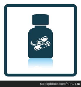 Pills bottle icon. Shadow reflection design. Vector illustration.