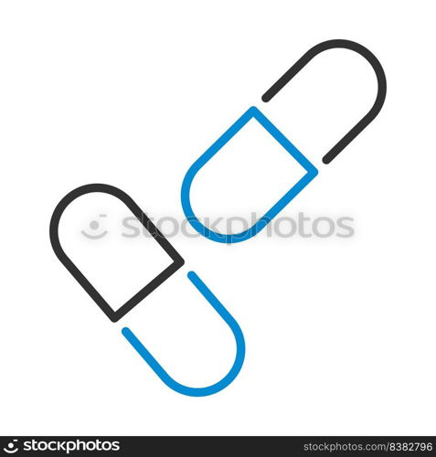 Pills Icon. Editable Bold Outline With Color Fill Design. Vector Illustration.