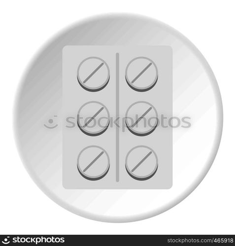 Pills icon in flat circle isolated on white vector illustration for web. Pills icon circle