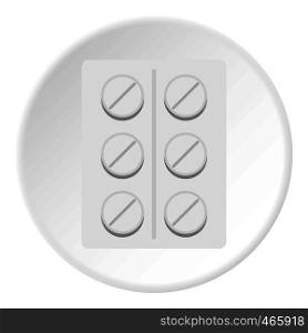 Pills icon in flat circle isolated on white vector illustration for web. Pills icon circle