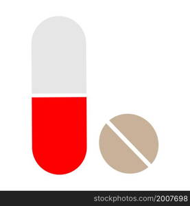 Pills icon. Red and white signs. Pharmacology concept. Medicine background. Health care. Vector illustration. Stock image. EPS 10.. Pills icon. Red and white signs. Pharmacology concept. Medicine background. Health care. Vector illustration. Stock image.