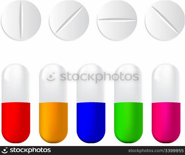 Pills icon set vector illustration