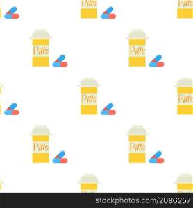 Pills in jar pattern seamless background texture repeat wallpaper geometric vector. Pills in jar pattern seamless vector