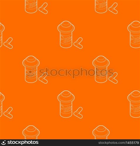 Pills in jar pattern vector orange for any web design best. Pills in jar pattern vector orange