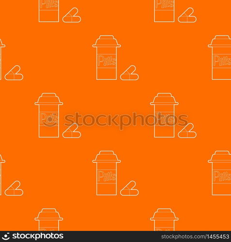 Pills in jar pattern vector orange for any web design best. Pills in jar pattern vector orange