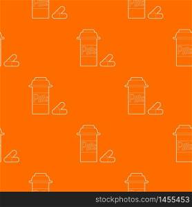 Pills in jar pattern vector orange for any web design best. Pills in jar pattern vector orange