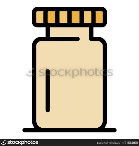 Pills jar icon. Outline pills jar vector icon color flat isolated. Pills jar icon color outline vector