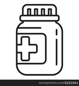 Pills jar icon outline vector. System health. Person protect. Pills jar icon outline vector. System health