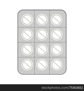Pills on a white background. Medication. Medical preparations. Vector illustration