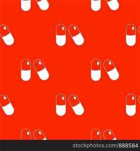 Pills pattern repeat seamless in orange color for any design. Vector geometric illustration. Pills pattern seamless