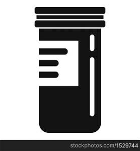 Pills plastic jar icon. Simple illustration of pills plastic jar vector icon for web design isolated on white background. Pills plastic jar icon, simple style