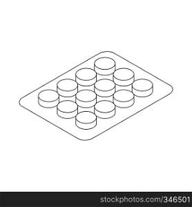 Pills strip icon in isometric 3d style isolated on white background. Pills strip icon, isometric 3d style