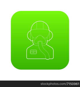 Pilot icon green vector isolated on white background. Pilot icon green vector