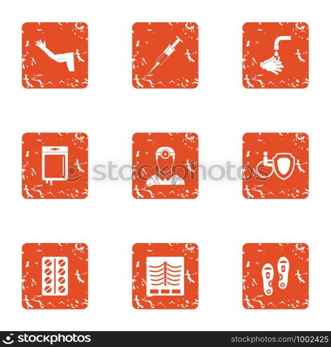 Pilule icons set. Grunge set of 9 pilule vector icons for web isolated on white background. Pilule icons set, grunge style