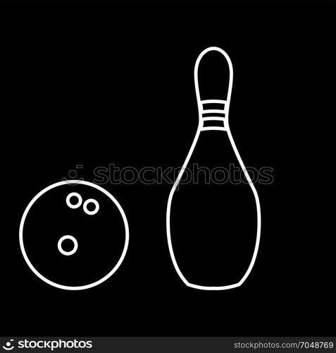 Pin and bowling ball icon .