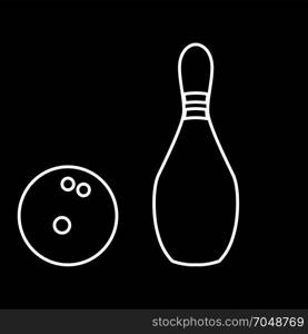 Pin and bowling ball icon .