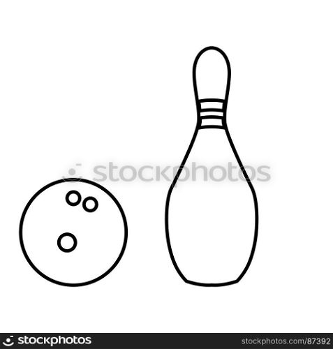 Pin and bowling ball icon .