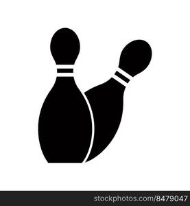 Pin bowling icon vector logo design template flat style