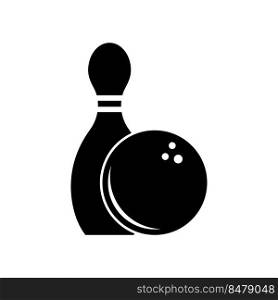 Pin bowling icon vector logo design template flat style