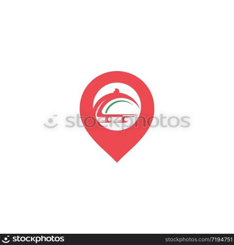 Pin food delivery Map location. Delivery logo concept.