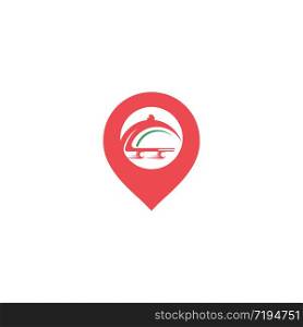 Pin food delivery Map location. Delivery logo concept.