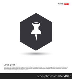 pin icon Hexa White Background icon template - Free vector icon