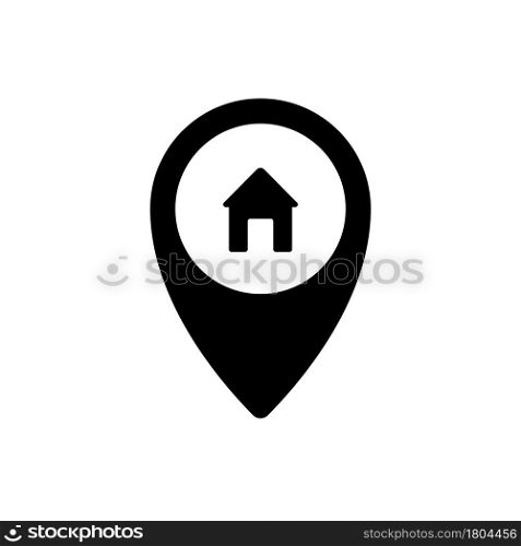 Pin icon home. Simple design