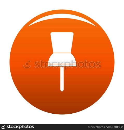 Pin icon. Simple illustration of pin vector icon for any design orange. Pin icon vector orange