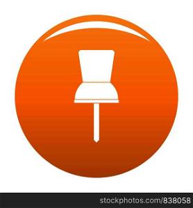 Pin icon. Simple illustration of pin vector icon for any design orange. Pin icon vector orange