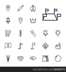 Pin icons Royalty Free Vector Image