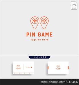 pin location game logo design animal concept controller - vector. pin location logo design template concept controller