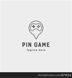 pin location game logo design animal concept controller - vector. pin location logo design template concept controller