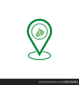 Pin location with leaf. Green area logo. Vector illustration. EPS 10. Stock image.. Pin location with leaf. Green area logo. Vector illustration. EPS 10.