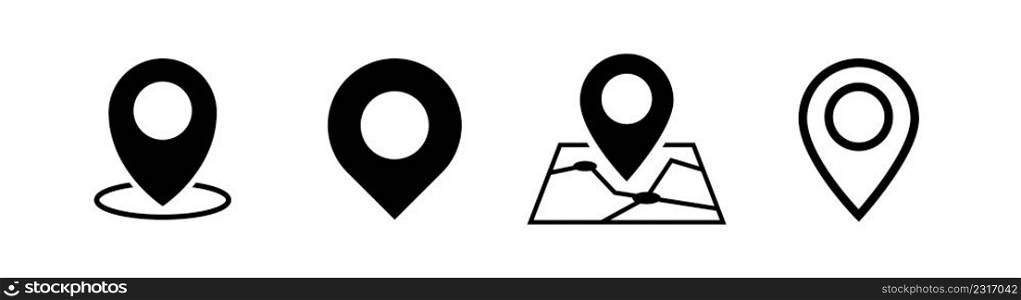 Pin locator icon or map location icon set