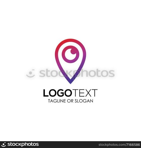 Pin locator logo design for travel agency or holiday destination locator