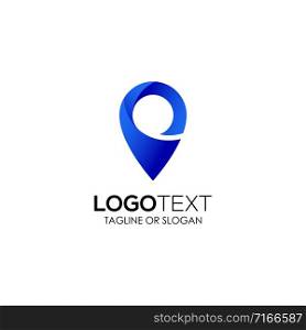 Pin locator logo design for travel agency or holiday destination locator