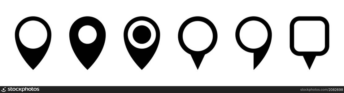 Pin map icon set simple design