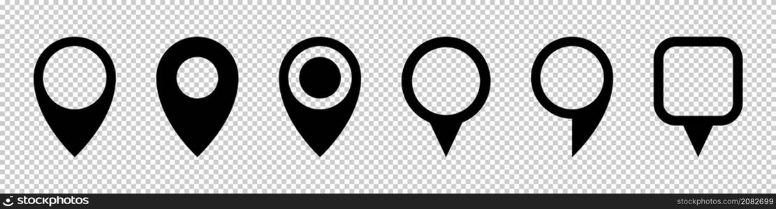 Pin map icon set simple design