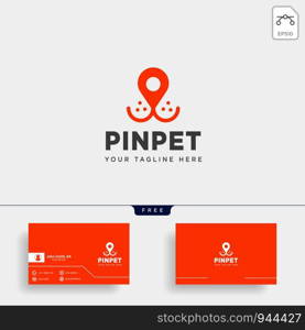pin or location pet animal logo template vector icon element isolated. pin or location pet animal logo template vector icon